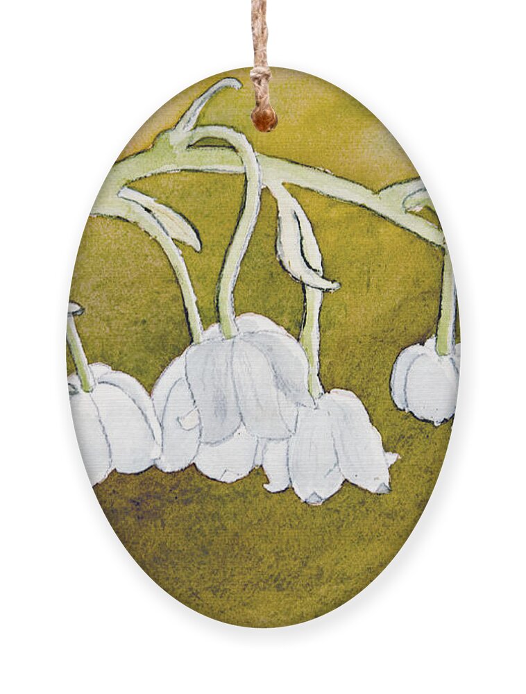 Lily Of The Valley Ornament featuring the painting Lily of the Valley by Laurel Best