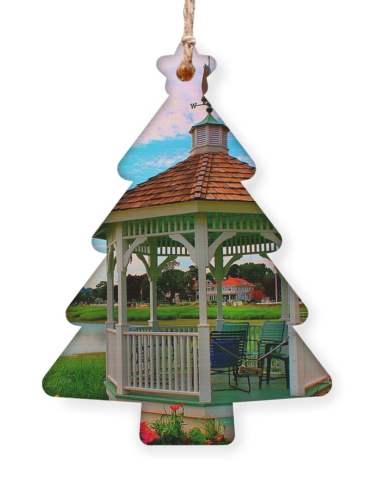 Gazebo Ornament featuring the photograph Little Gazebo - A Place To Relax by Judy Palkimas