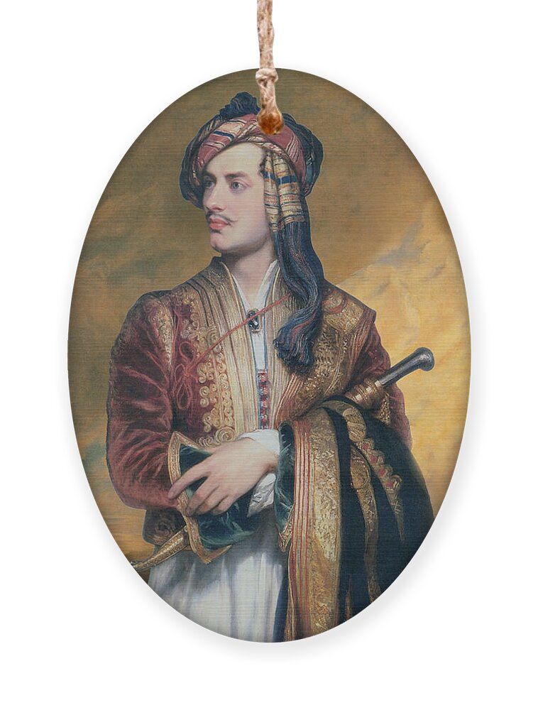 Thomas Phillips Ornament featuring the painting Lord Byron in Albanian Dress by Thomas Phillips