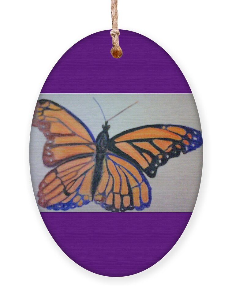 Summer Ornament featuring the mixed media Lovely Summer Monarch by Suzanne Berthier