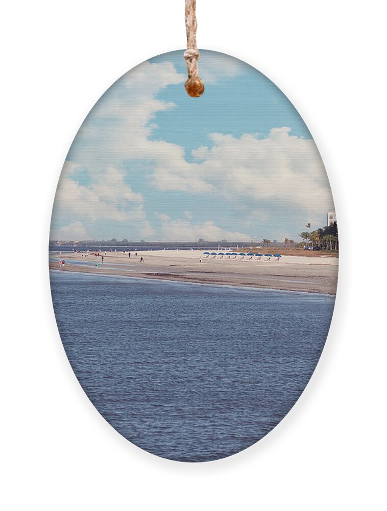 Pier Ornament featuring the photograph Low Tide - Fort Myers Beach by Kim Hojnacki
