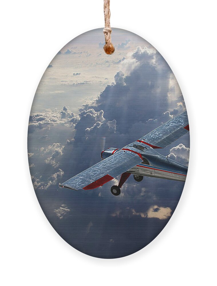 Luscombe Ornament featuring the digital art Luscombe Flight by Airpower Art