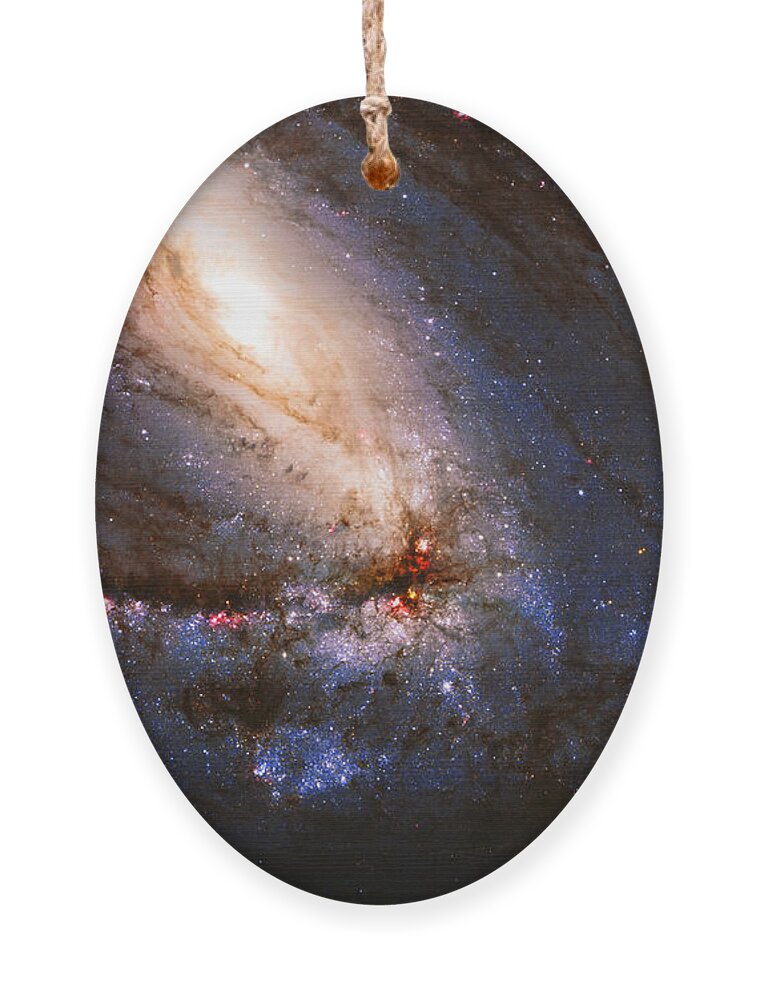 M66 Ornament featuring the photograph M66 Leo Triplet by Ricky Barnard