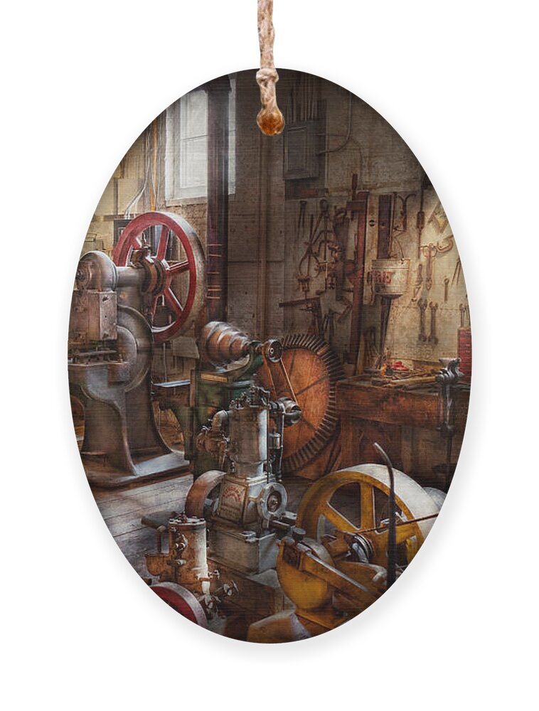 Machinist Ornament featuring the photograph Machinist - A room full of memories by Mike Savad