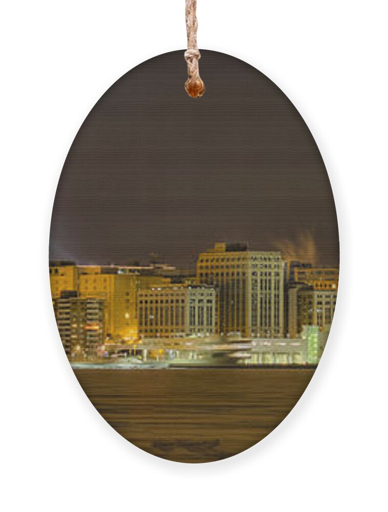 Capitol Ornament featuring the photograph Madison - Wisconsin City panorama - no fireworks by Steven Ralser