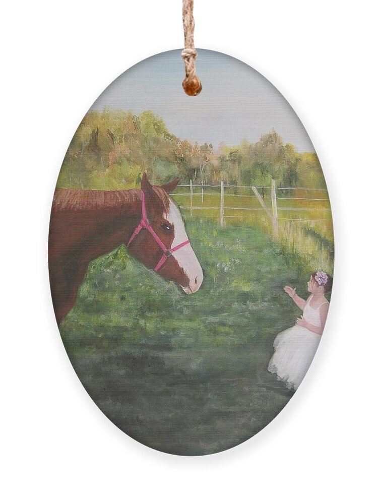 Horse Ornament featuring the painting Magical by Paula Pagliughi