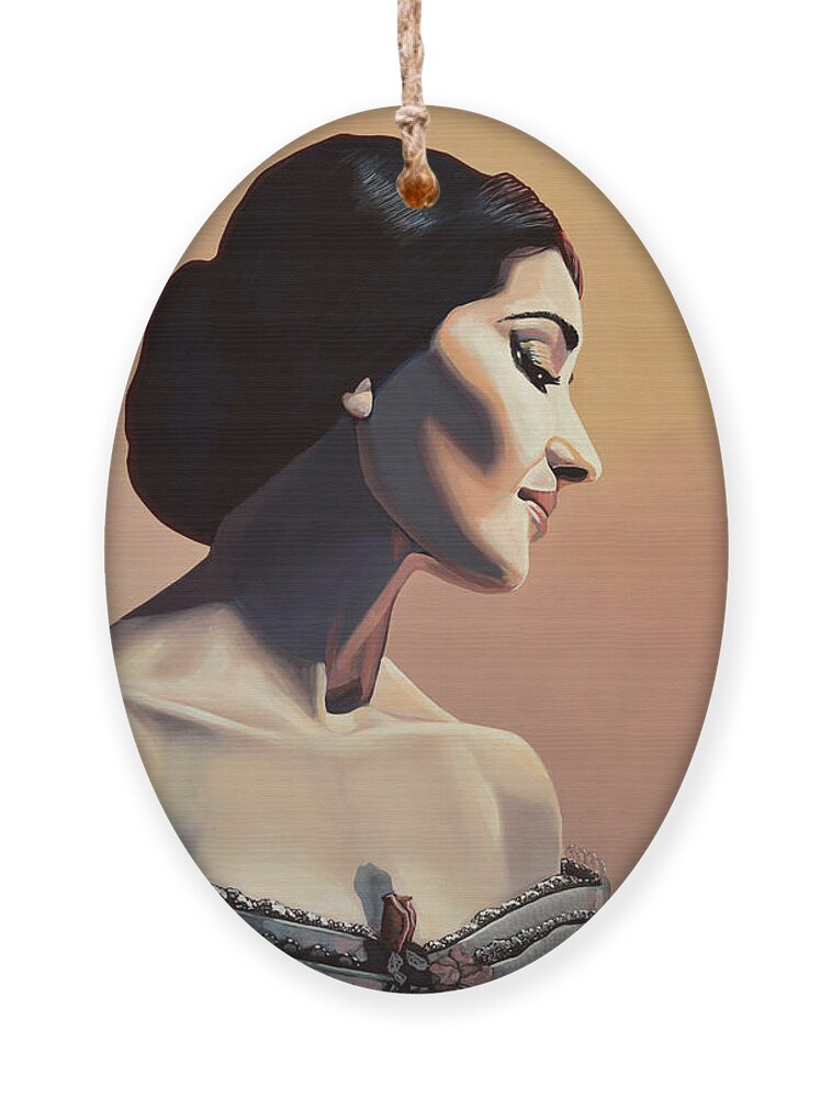 Maria Callas Ornament featuring the painting Maria Callas Painting by Paul Meijering