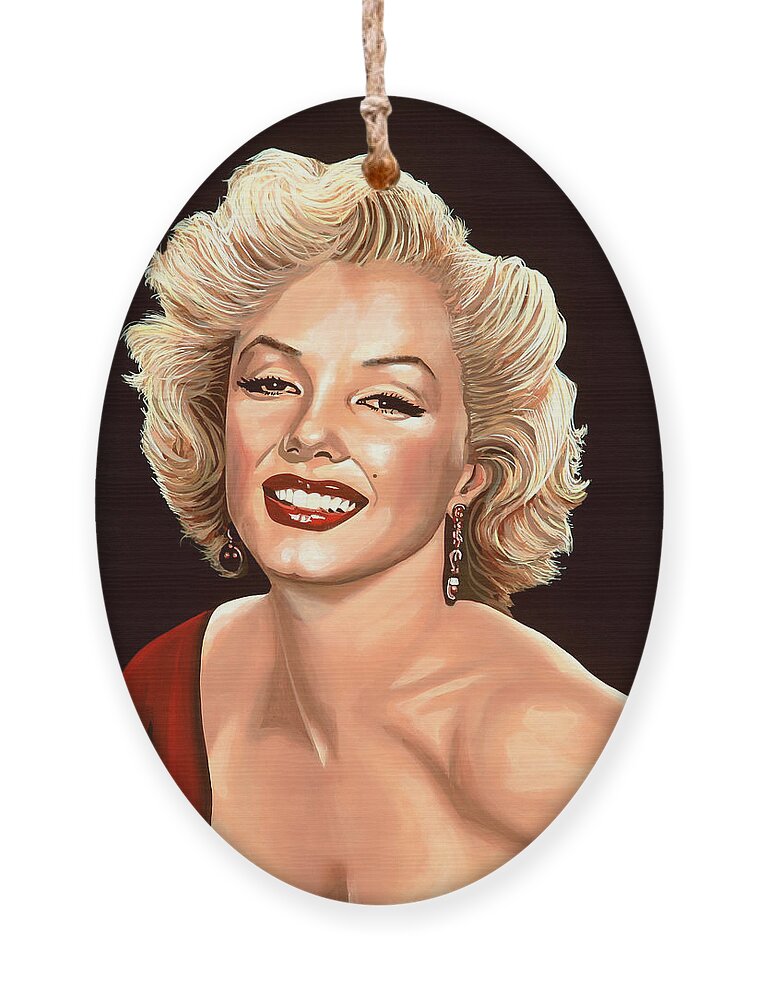Marilyn Monroe Ornament featuring the painting Marilyn Monroe 3 by Paul Meijering