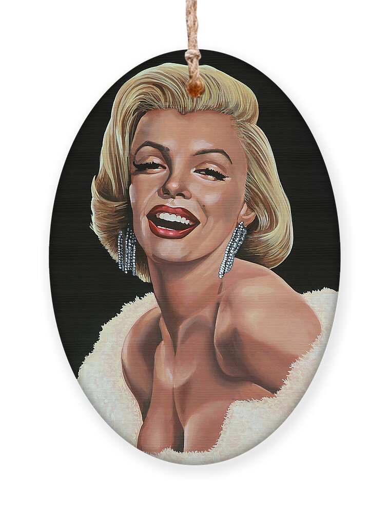 Marilyn Monroe Ornament featuring the painting Marilyn Monroe by Paul Meijering