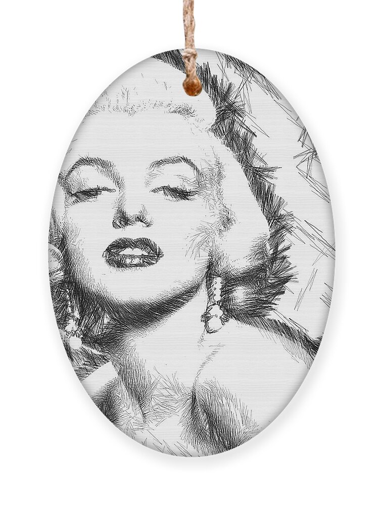 Marilyn Monroe Ornament featuring the digital art Marilyn Monroe - The One and Only by Rafael Salazar
