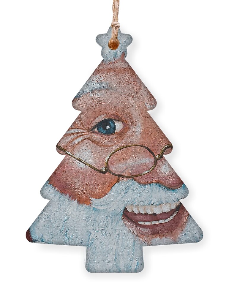 Santa Ornament featuring the painting Merry Santa by Glenn Pollard