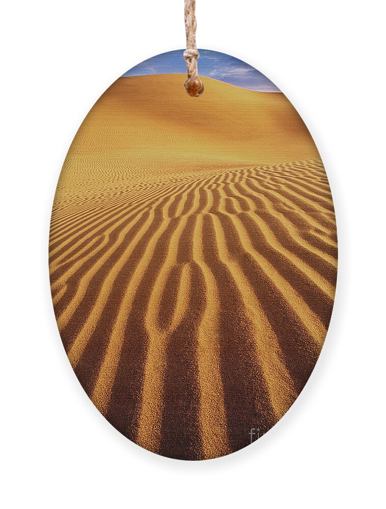 Death Valley Ornament featuring the photograph Mesquite Sand Dunes At Dawn Death Valley National Park Califor by Dave Welling