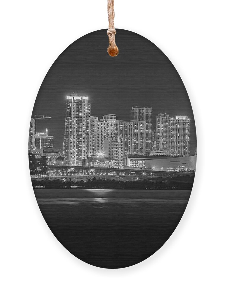 Miami Skyline Ornament featuring the photograph Miami On a Clear Summer Night by Rene Triay FineArt Photos