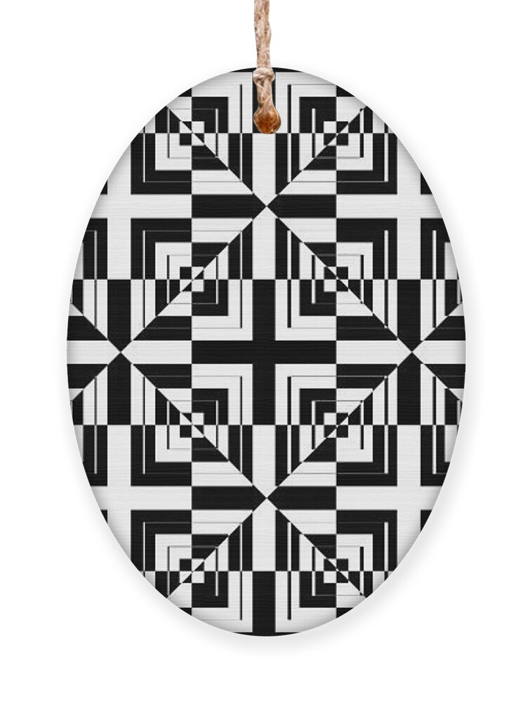Black & White Ornament featuring the digital art Mind Games 44 by Mike McGlothlen