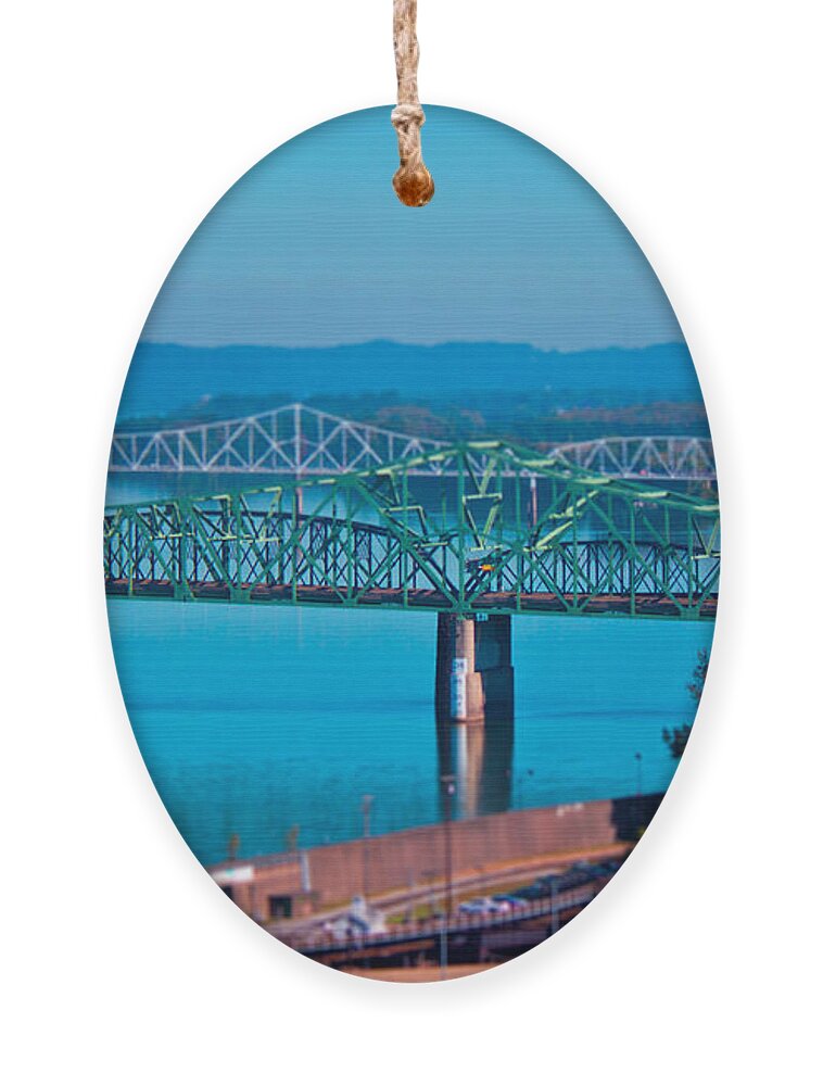 Parkersburg Ornament featuring the photograph Miniature Bridge by Jonny D
