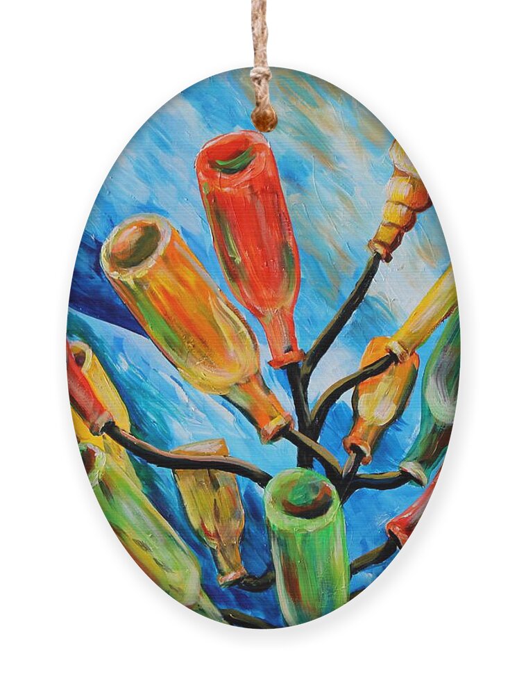 Still Life Ornament featuring the painting Mississippi Bottle Tree by Karl Wagner