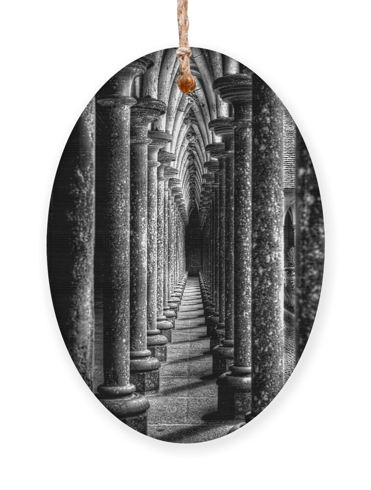 Mont St Michel Ornament featuring the photograph Mont St Michel Pillars by Nigel R Bell