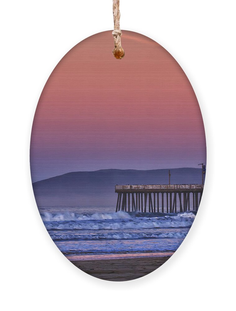Pismo Ornament featuring the photograph Moonset by Beth Sargent