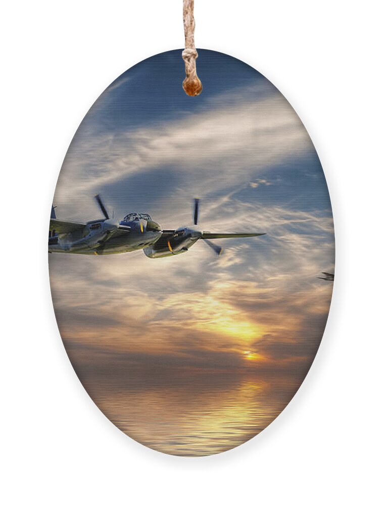 Mosquito Ornament featuring the digital art Mossies Head Home by Airpower Art