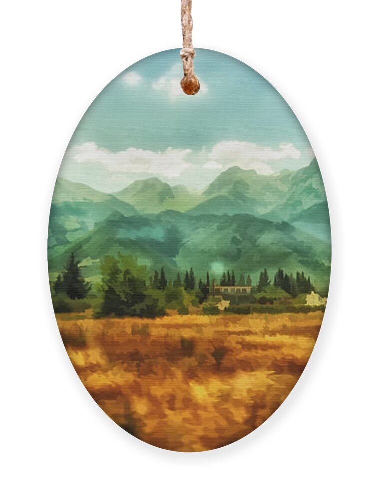 Greek Ornament featuring the painting Mount Olympus Greek by Justyna Jaszke JBJart