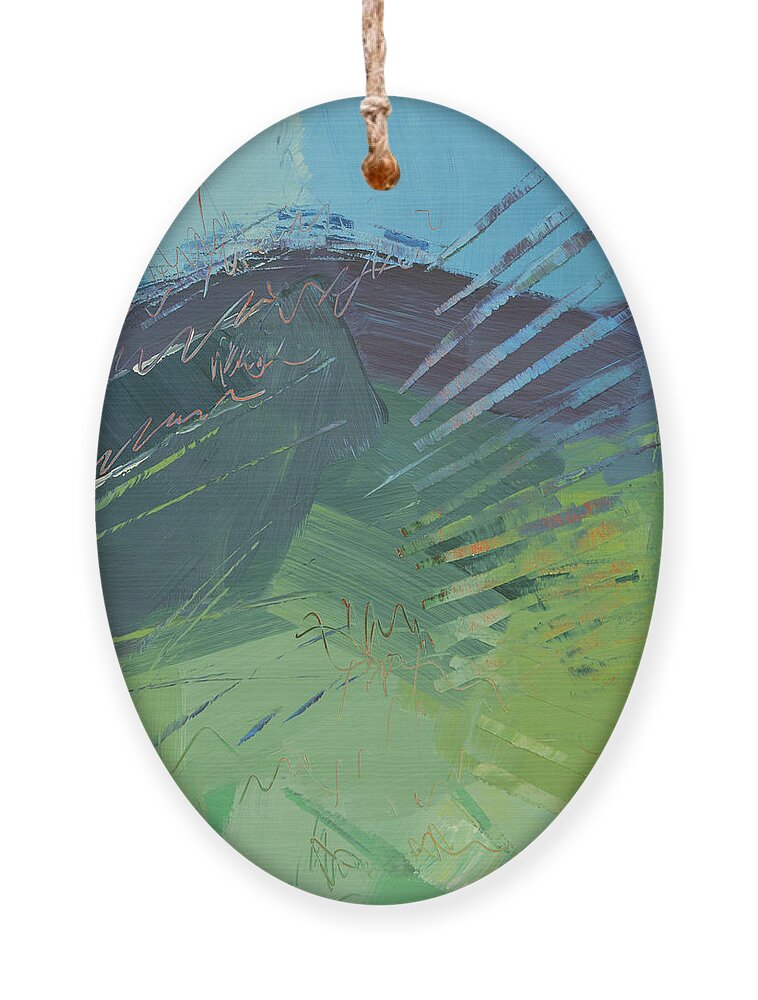 Mountain Ornament featuring the painting Mountain High by Linda Bailey