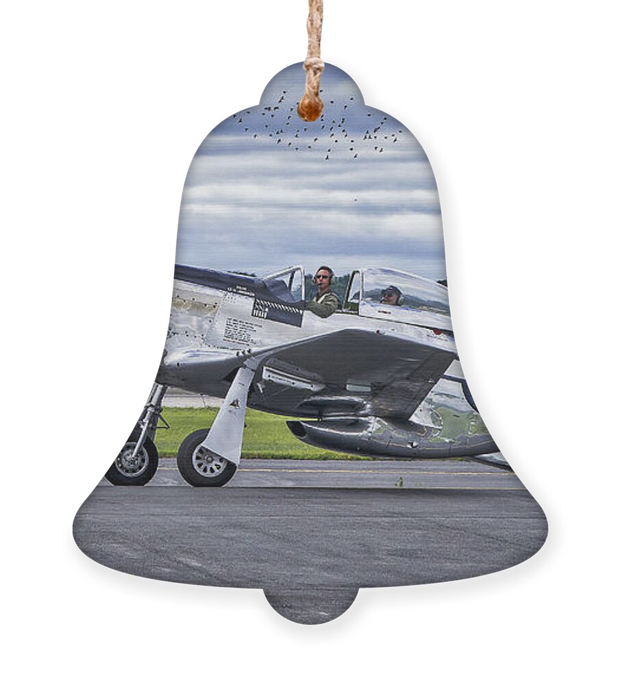 Airport Ornament featuring the photograph Mustang P51 by Steven Ralser