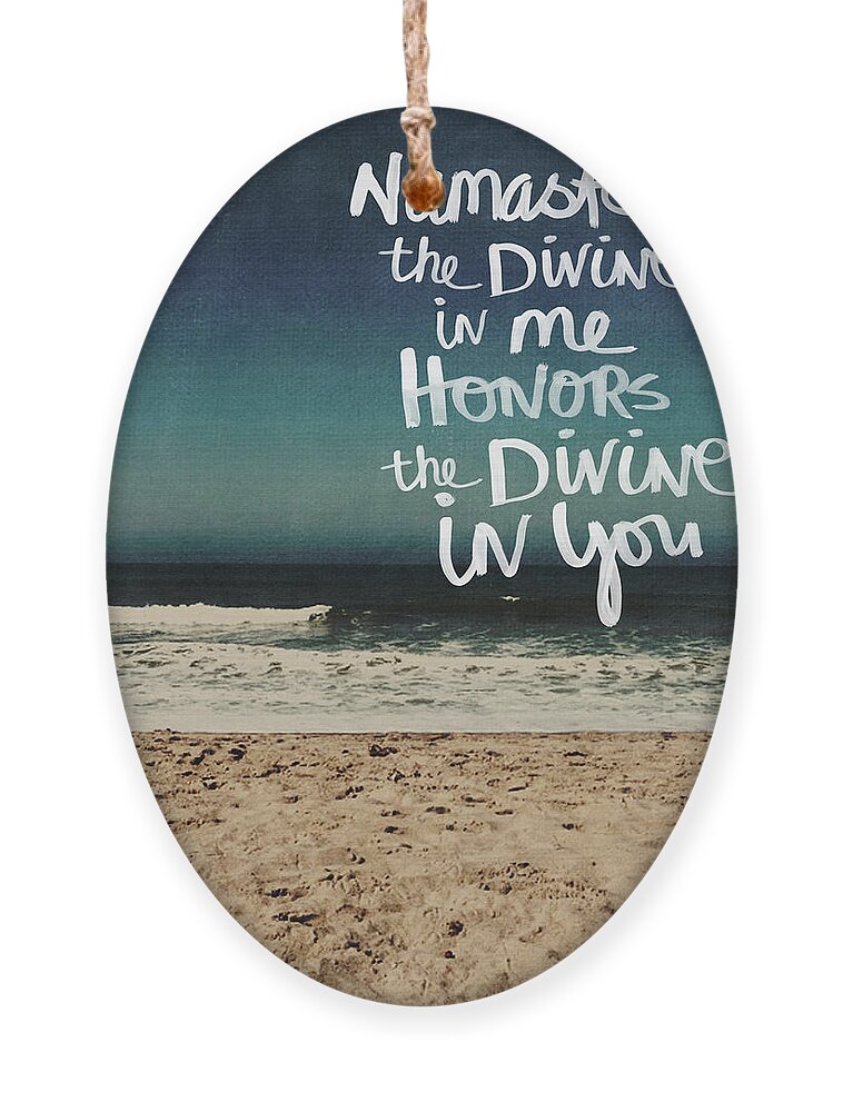 Namaste Ornament featuring the photograph Namaste Waves by Linda Woods