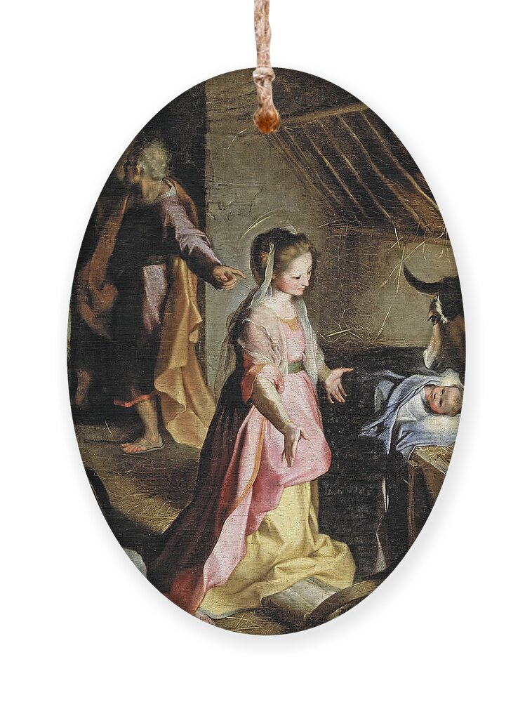 Federico Barocci Ornament featuring the painting Nativity by Federico Barocci