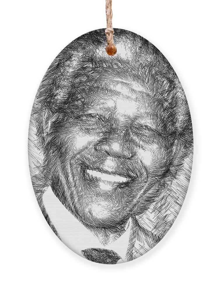 Nelson Mandela Ornament featuring the digital art Nelson Mandela by Rafael Salazar