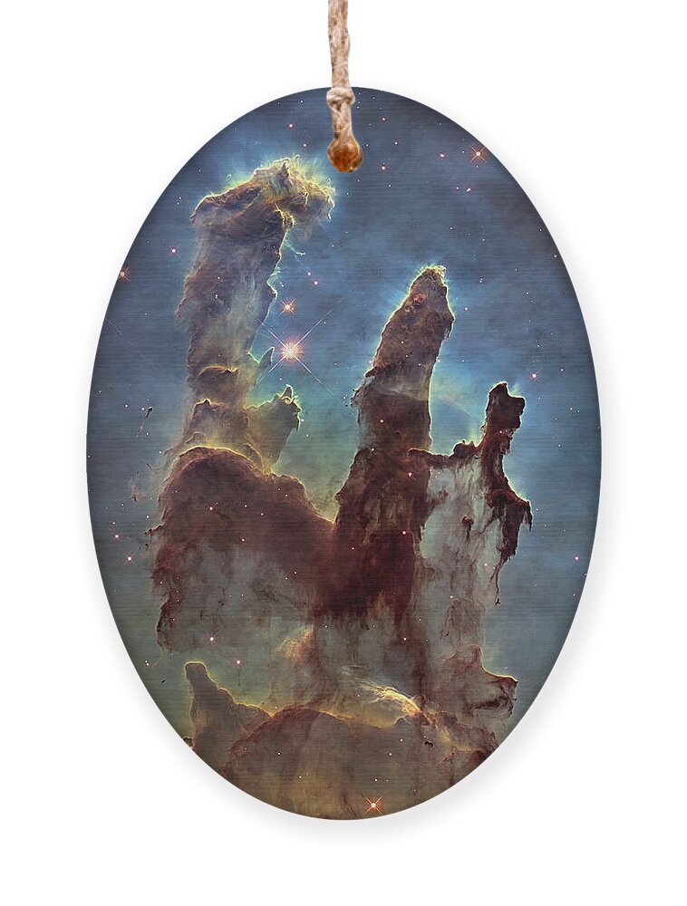 3scape Ornament featuring the photograph Hubble Pillars of Creation HD Tall by Adam Romanowicz