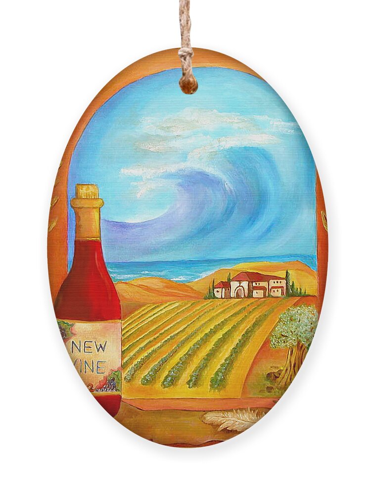  4himpaintings Ornament featuring the painting New Wine Joel 2 by Jennifer Page