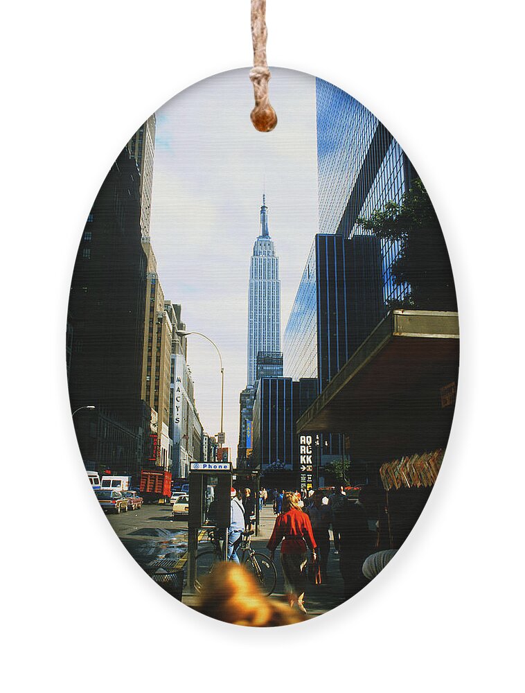 New York Ornament featuring the photograph New York City 1984 by Gordon James