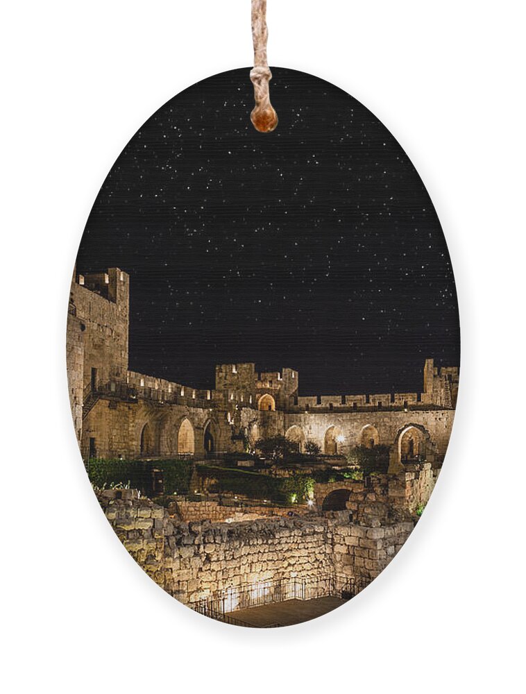 Israel Ornament featuring the photograph Night in the Old City by Alexey Stiop