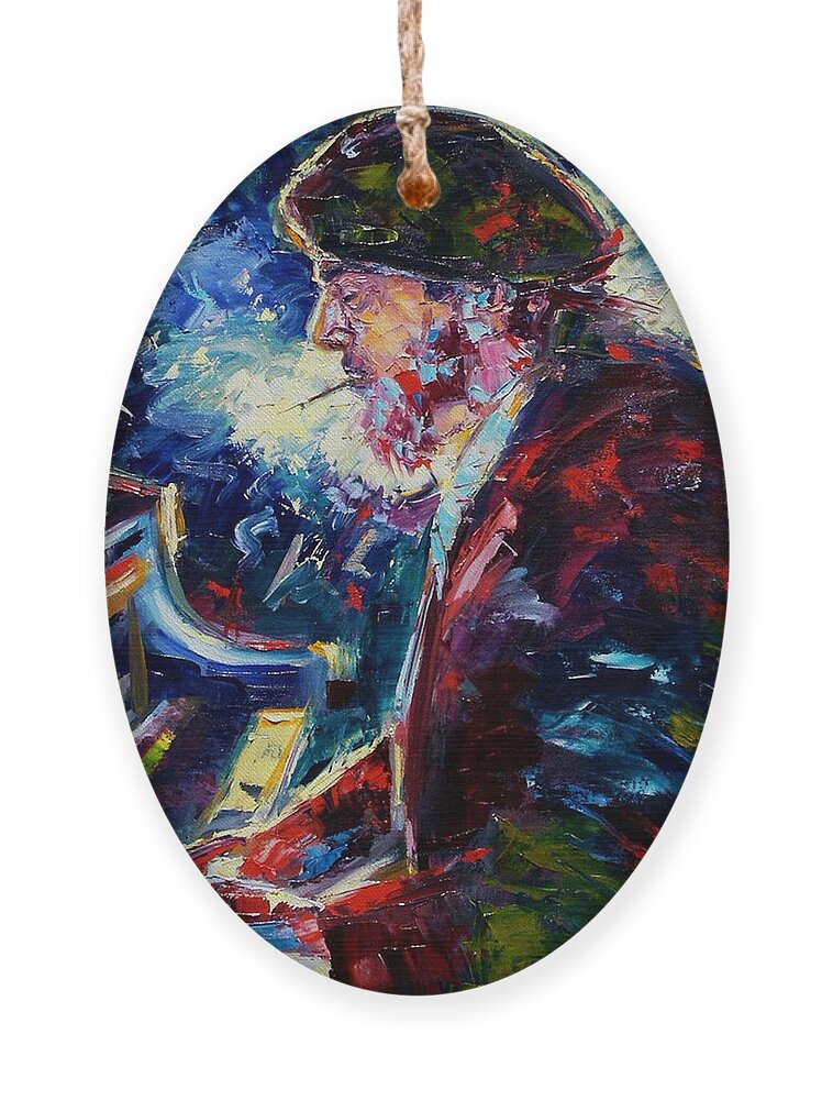 Blues Ornament featuring the painting Night Tripper by Debra Hurd
