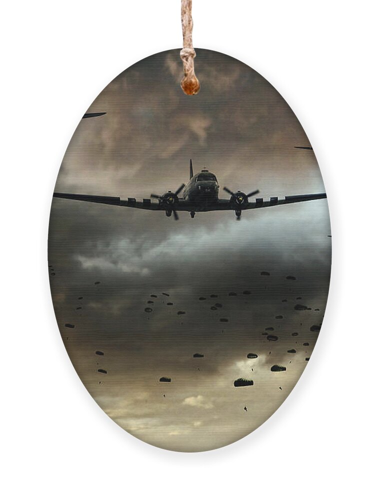 C47 Ornament featuring the digital art Normandy Invasion by Airpower Art