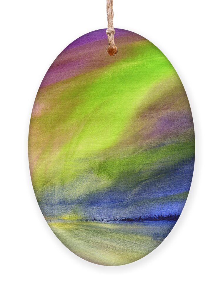 Northern Light Ornament featuring the painting Northern Lights by Hailey E Herrera