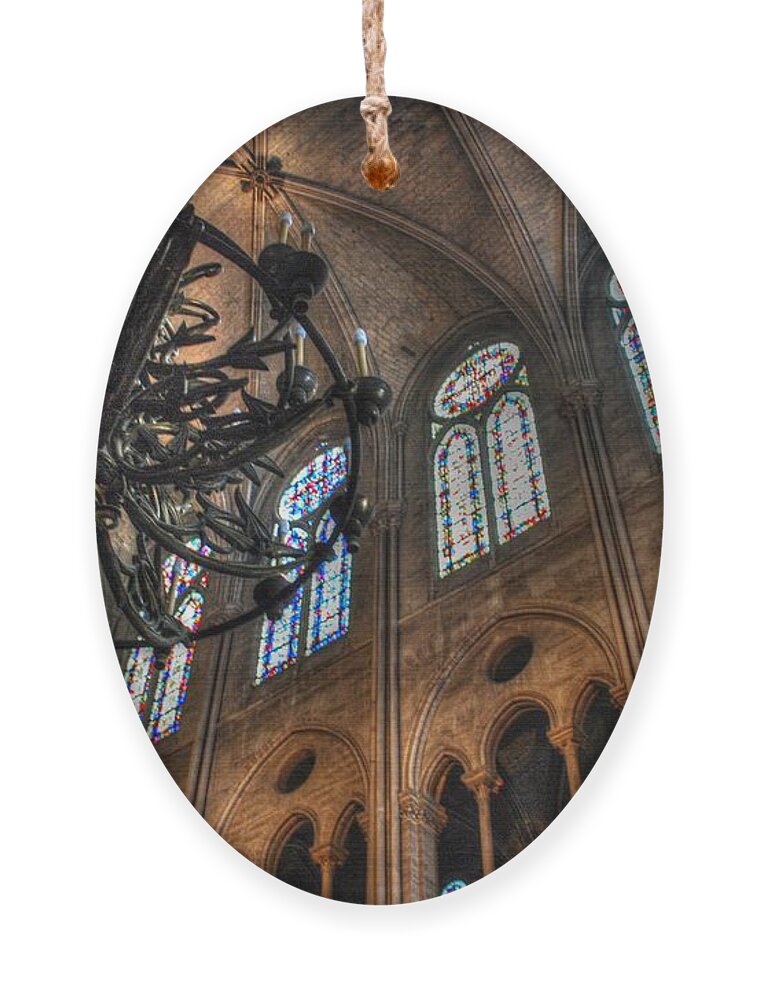 Notre Dame Ornament featuring the photograph Notre Dame Interior by Jennifer Ancker