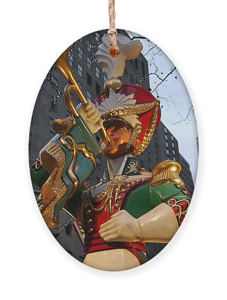 Nyc Ornament featuring the photograph NYC - Rockerfeller Bugler by Richard Reeve