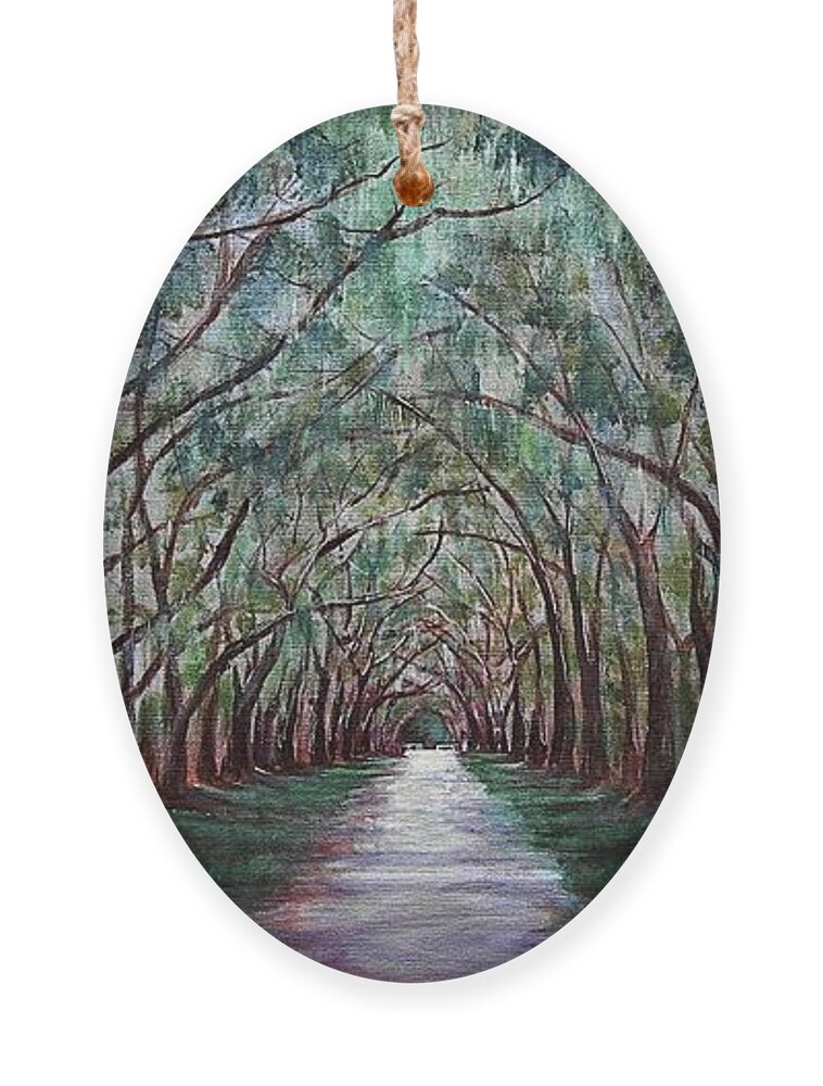 Malakhova Ornament featuring the painting Oak Avenue by Anastasiya Malakhova