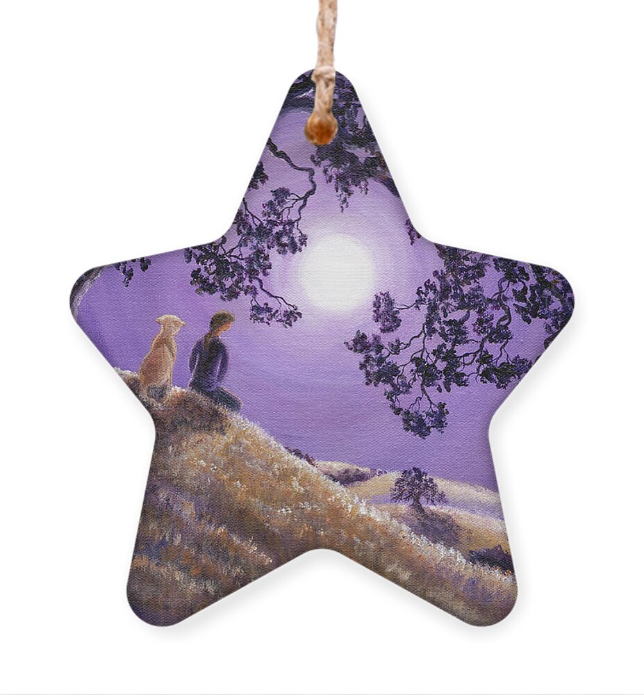 Zen Ornament featuring the painting Oak Tree Meditation by Laura Iverson