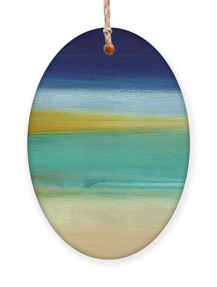 Abstract Ornament featuring the painting Ocean Blue 3- Art by Linda Woods by Linda Woods