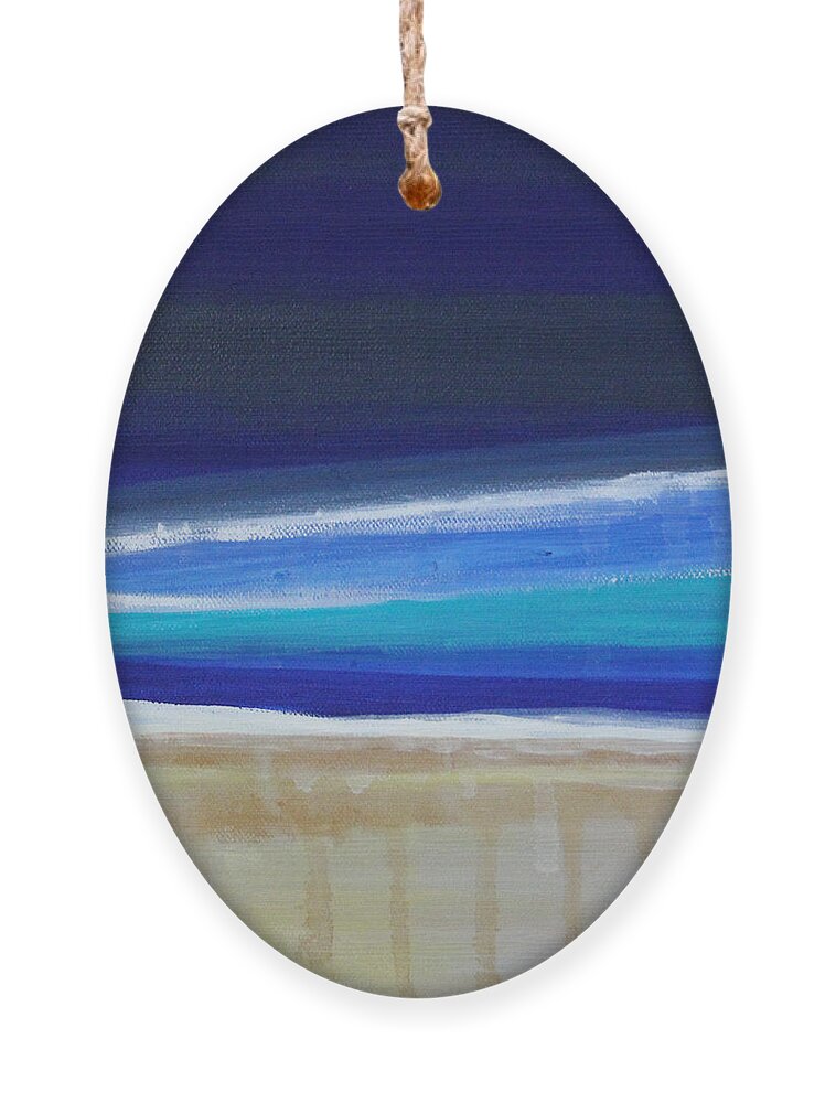 Abstract Painting Ornament featuring the painting Ocean Blue by Linda Woods