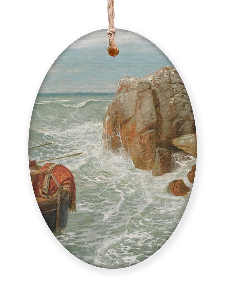 Arnold Boecklin Ornament featuring the painting Odysseus and Polyphemus by Arnold Boecklin