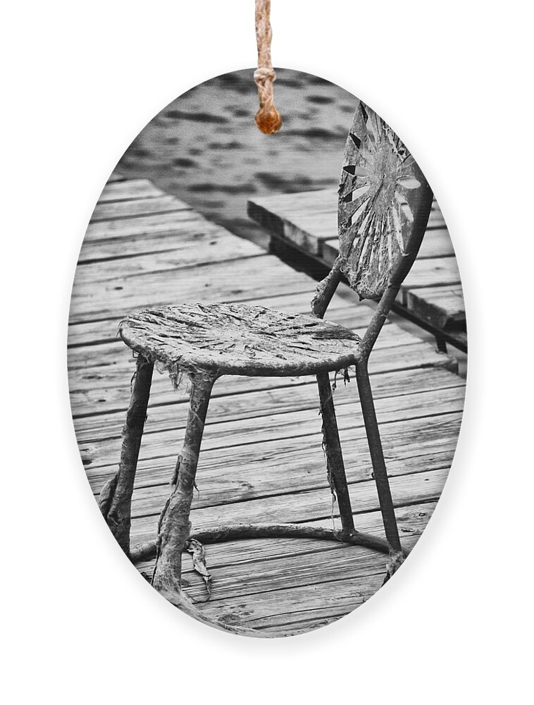 Black And White Ornament featuring the photograph Off-Season Grunge by Christi Kraft