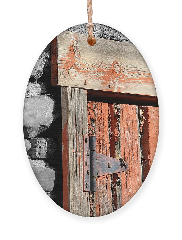 Barn Ornament featuring the photograph Old Barn Door by Tony Hake