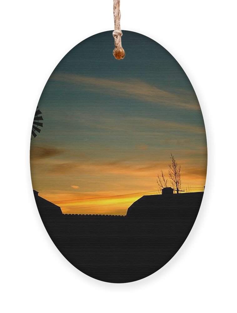 Dakota Ornament featuring the photograph Old MacDonald's Sunrise by Greni Graph