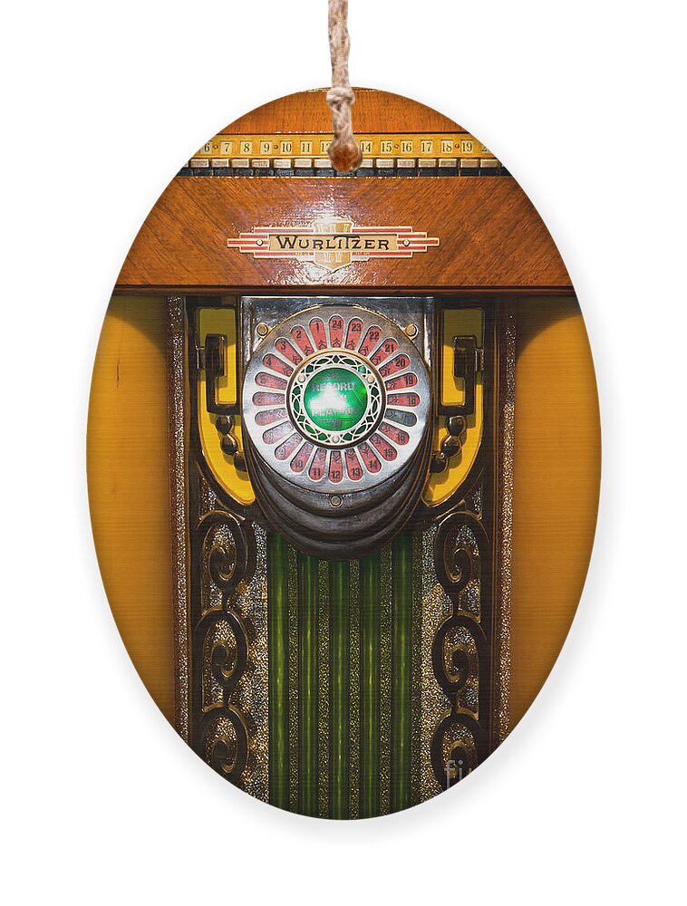 Jukebox Ornament featuring the photograph Old Vintage Wurlitzer Jukebox DSC2806 by Wingsdomain Art and Photography