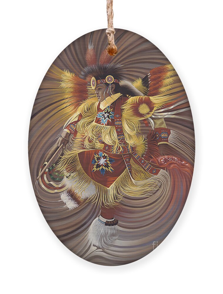 Sacred Ornament featuring the painting On Sacred Ground Series 4 by Ricardo Chavez-Mendez