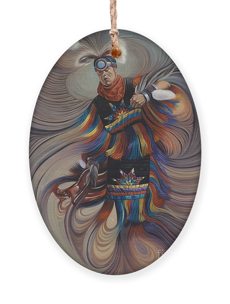 Native-american Ornament featuring the painting On Sacred Ground Series II by Ricardo Chavez-Mendez