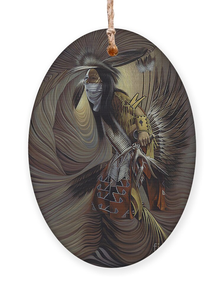 Native-american Ornament featuring the painting On Sacred Ground Series IIl by Ricardo Chavez-Mendez